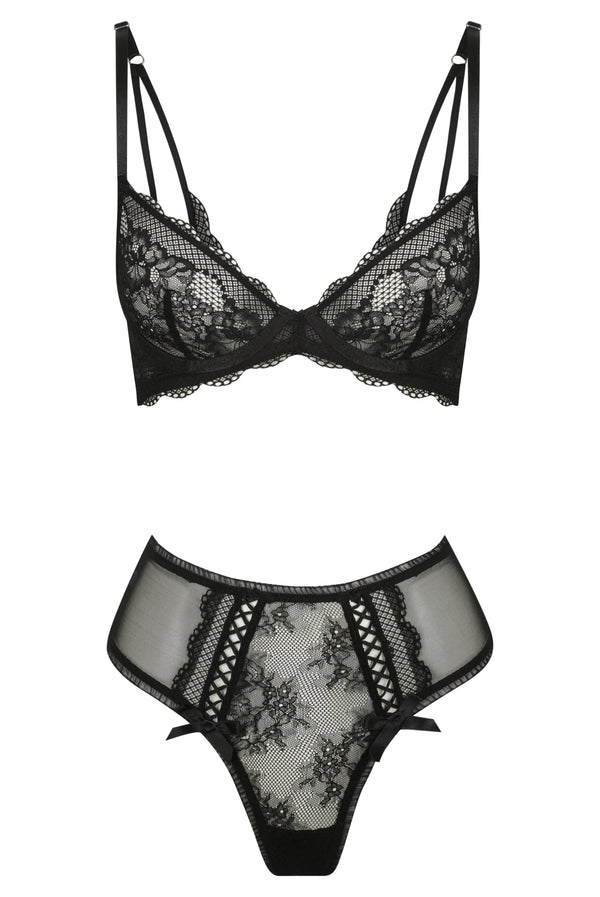 Alaska High Waist Thong Black