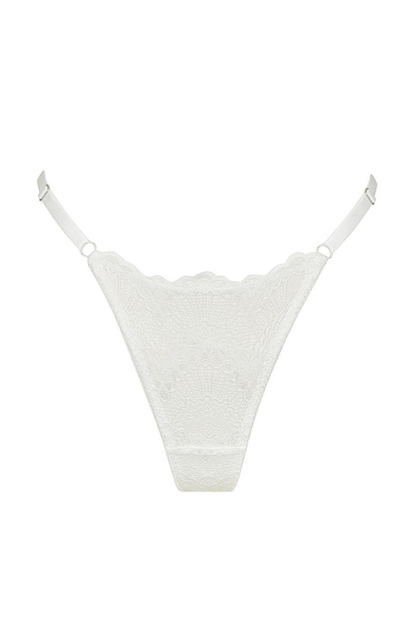 Alice Thong White Underwear - Kat the Label Lingerie Australia