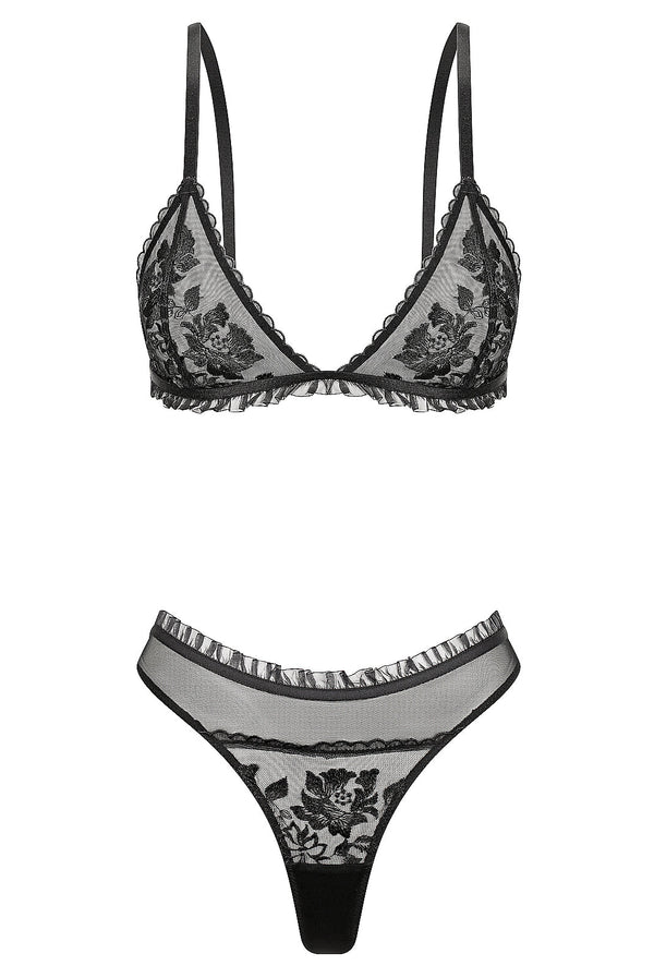 Annabelle Bralette Set Black Bralette - Kat the Label Lingerie Australia