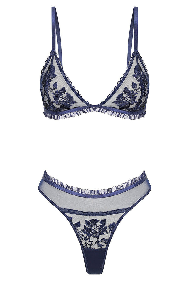 Annabelle Bralette Set Sapphire Bralette - Kat the Label Lingerie Australia