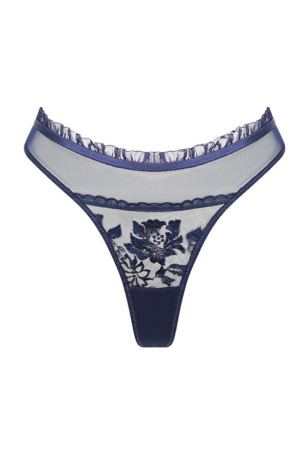 Annabelle Thong Sapphire Underwear - Kat the Label Lingerie Australia