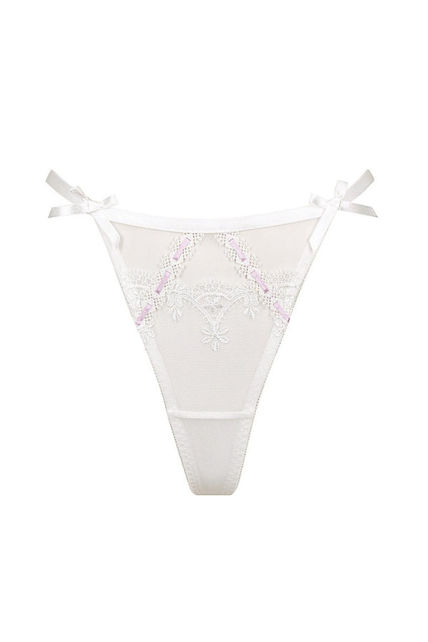 Harmony Thong White Underwear - Kat the Label Lingerie Australia