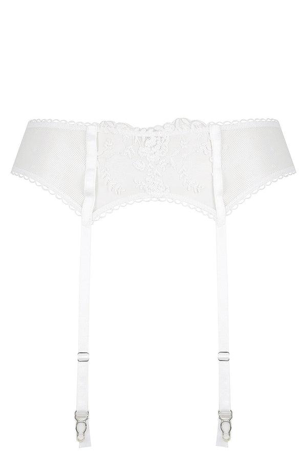 Nicolette Garter White Underwear - Kat the Label Lingerie Australia
