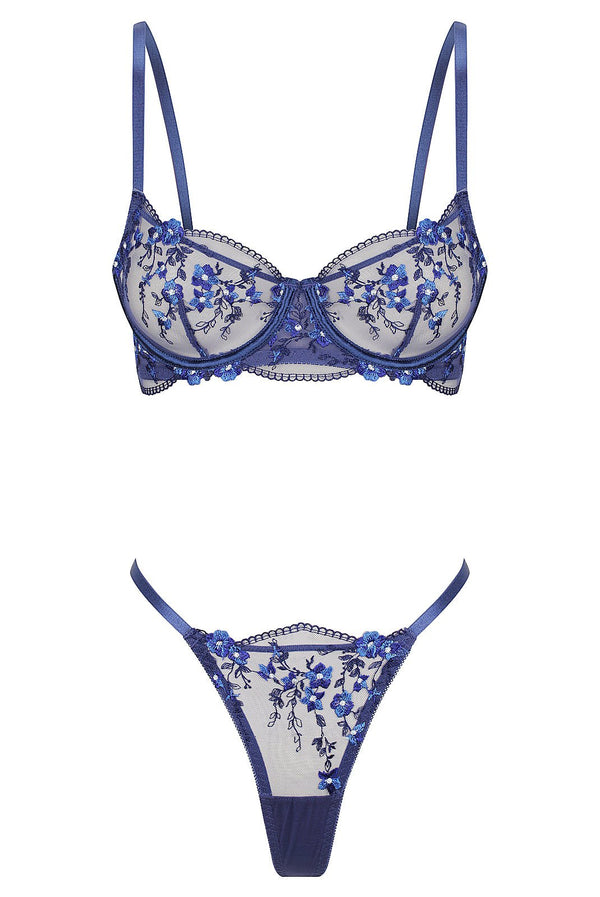 Sofia Set Navy Underwire - Kat the Label Lingerie Australia