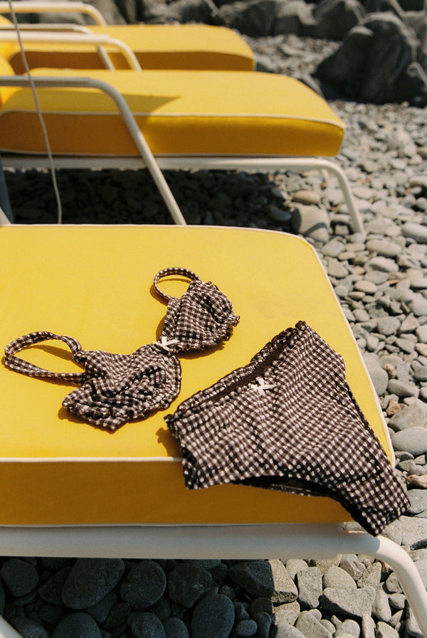 Ari Swim High Waist Espresso Gingham
