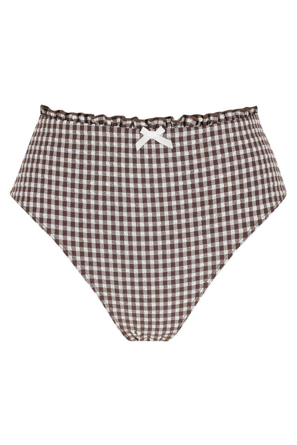 Ari Swim High Waist Espresso Gingham