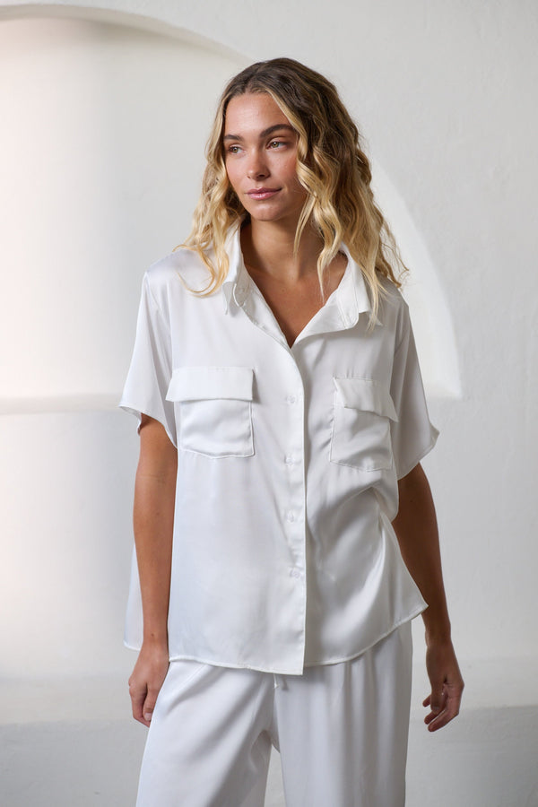 Gracie Short Sleeve Shirt Ivory