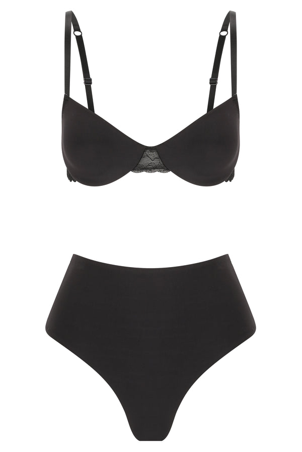 Sabrina High Waist Set Black