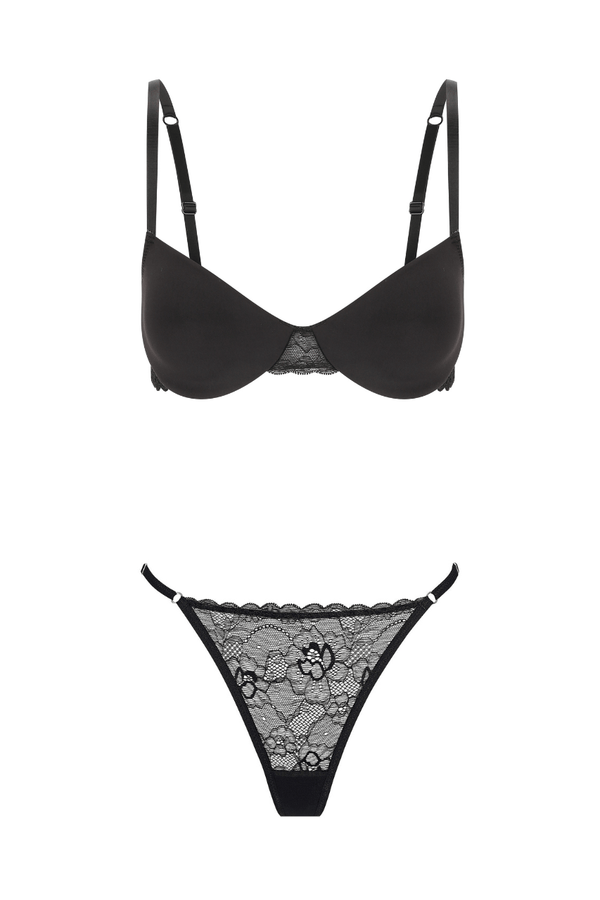 Sabrina Thong Set Black