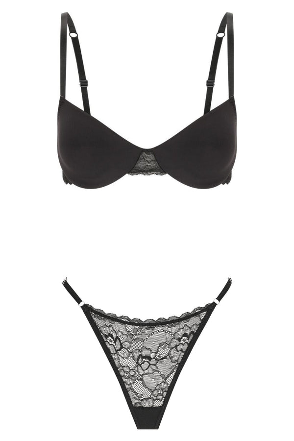 Sabrina Thong Set Black