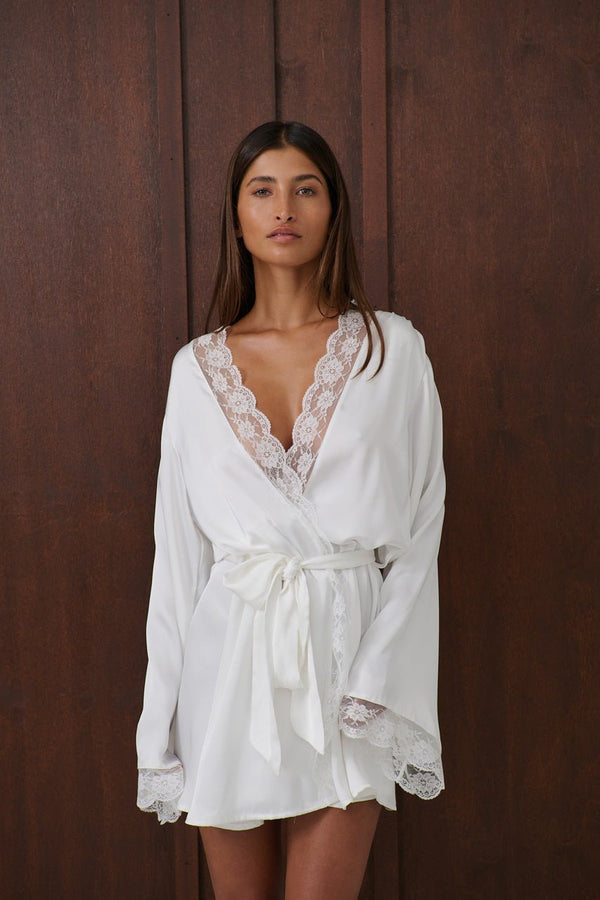 Ivory Button Down Robe Sidney Robe Ivory