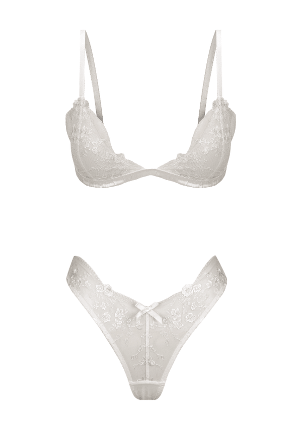Sofia Bralette Brief Set White
