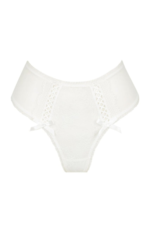 Alaska High Waist Thong White Underwear - Kat the Label Lingerie Australia