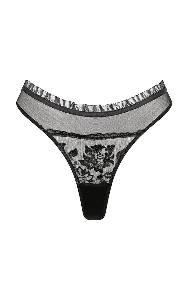 Annabelle Thong Black Underwear - Kat the Label Lingerie Australia