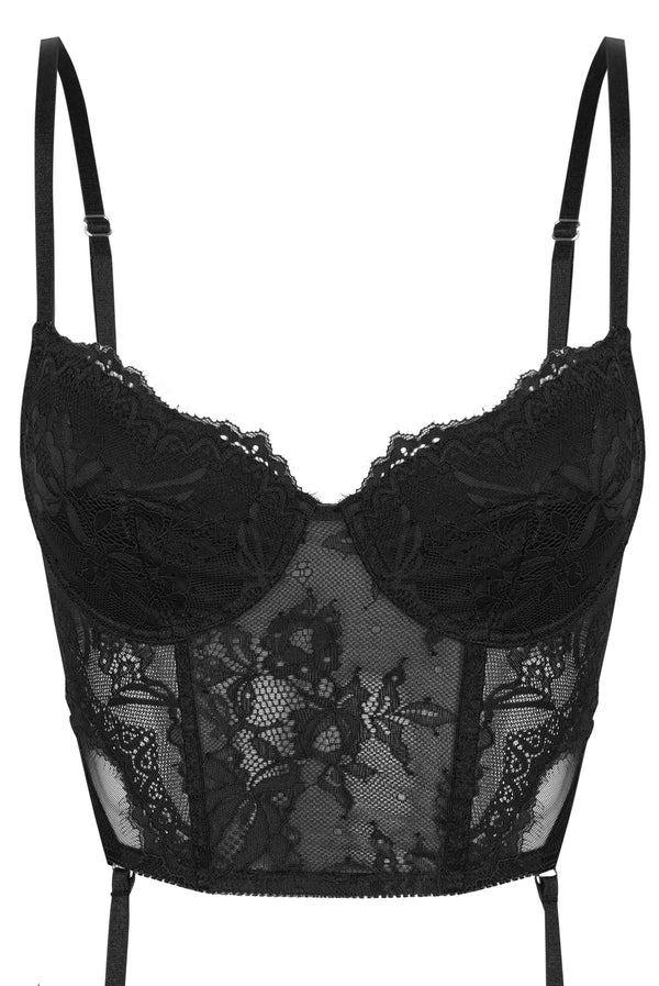 Balmain Bustier Black Underwire - Kat the Label Lingerie Australia