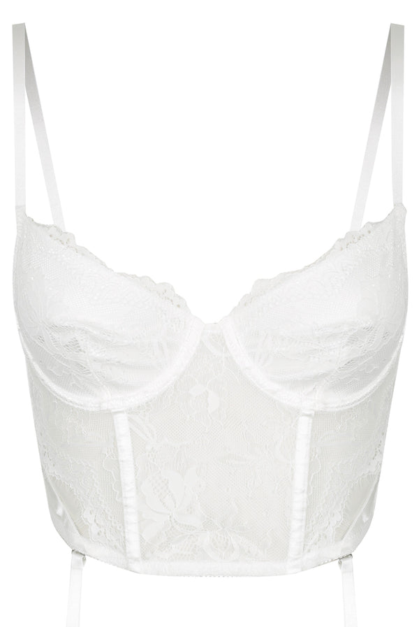 Balmain Bustier White Underwire - Kat the Label Lingerie Australia