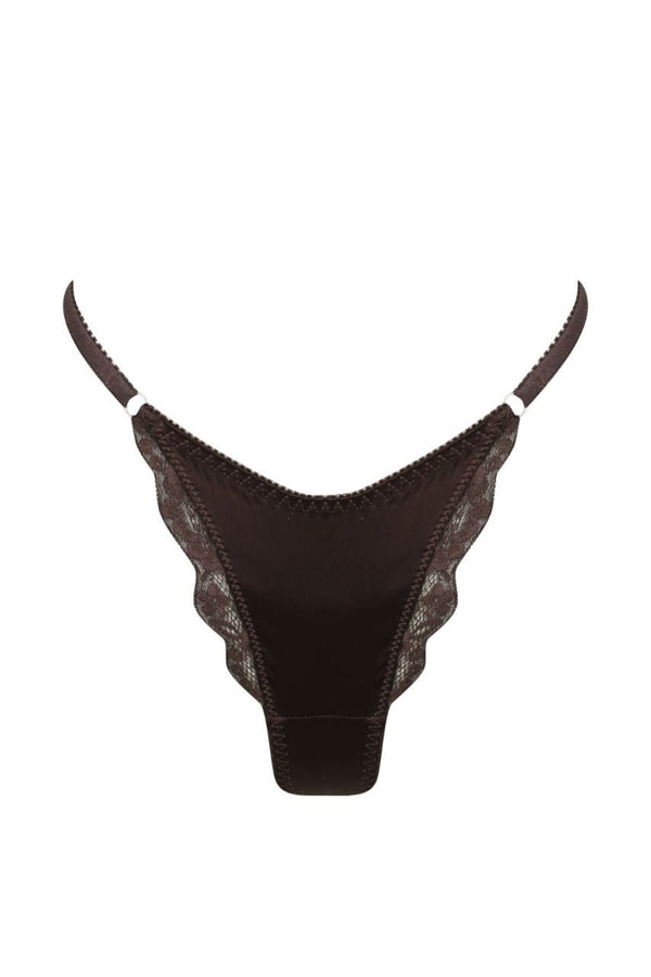 Bowie Thong Espresso Underwear - Kat the Label Lingerie Australia