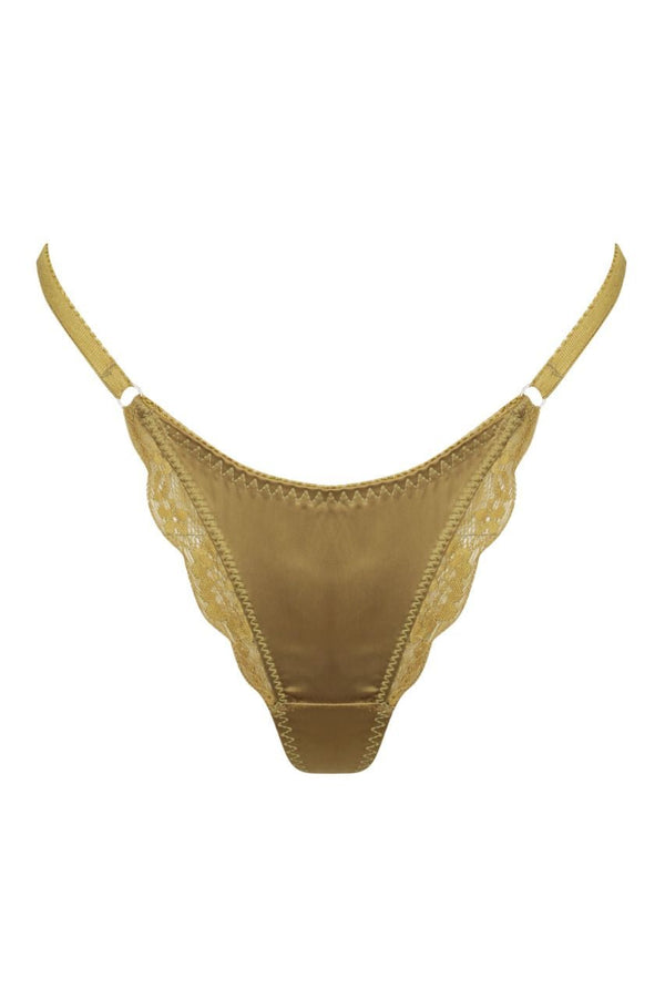 Bowie Thong Olive Underwear - Kat the Label Lingerie Australia