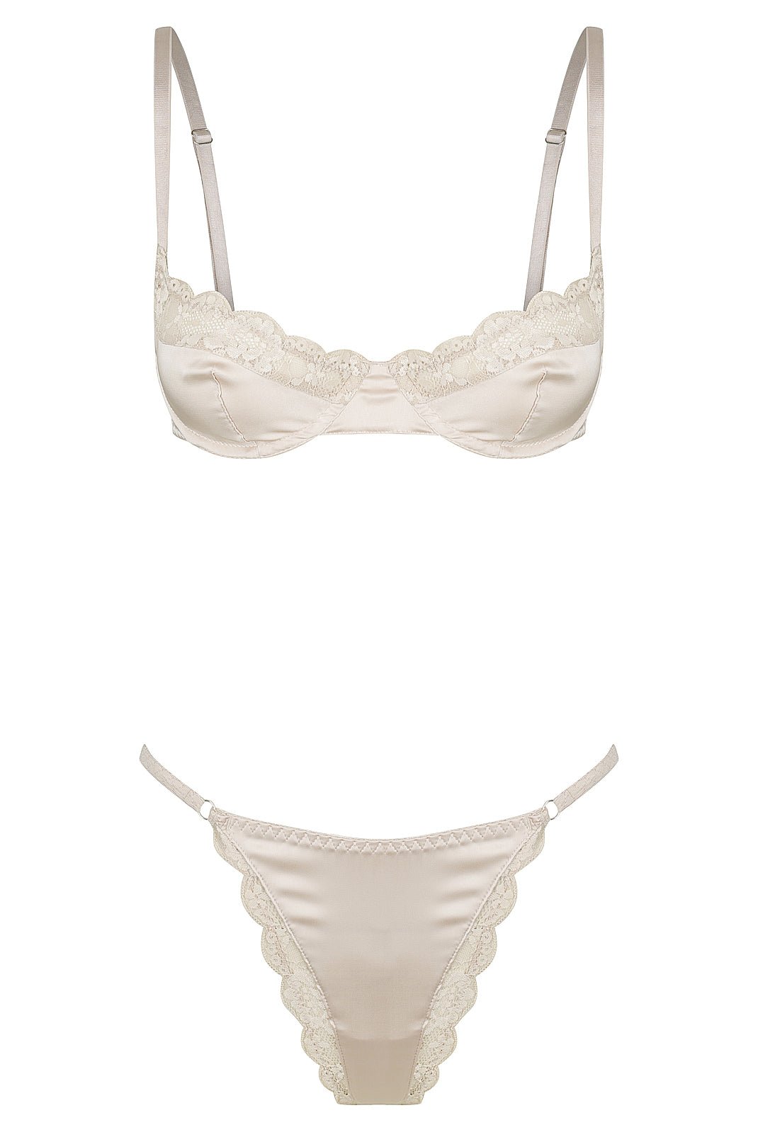 Bowie Thong Set Antique Underwire - Kat the Label Lingerie Australia