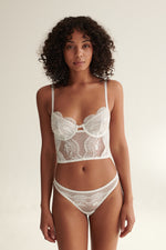 Carmen Bustier Thong Set White