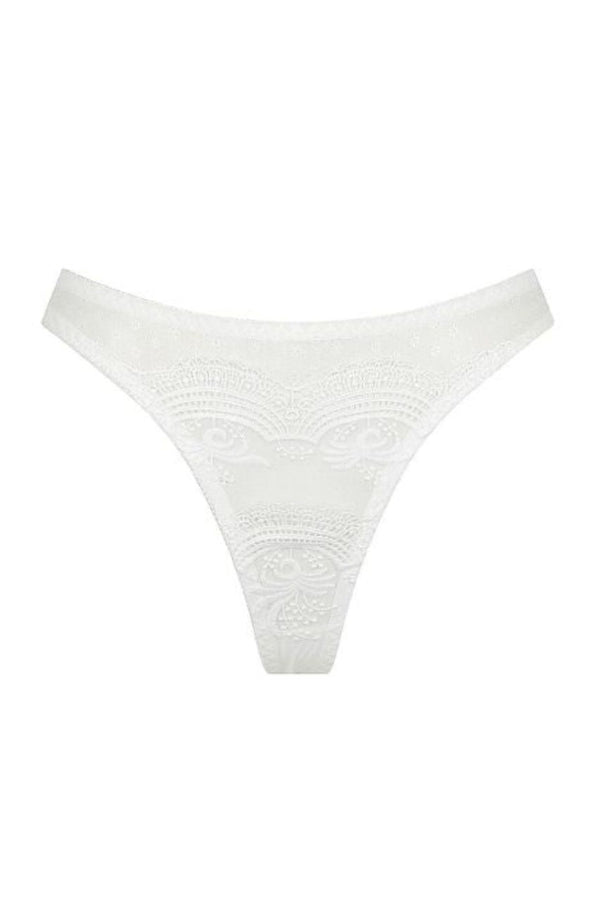 Carmen Thong White Underwear - Kat the Label Lingerie Australia