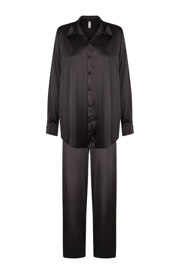 Celine Pant Set Black Sleep - Kat the Label Lingerie Australia