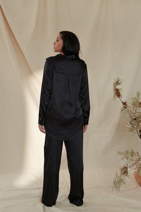 Celine Pant Set Black Sleep - Kat the Label Lingerie Australia