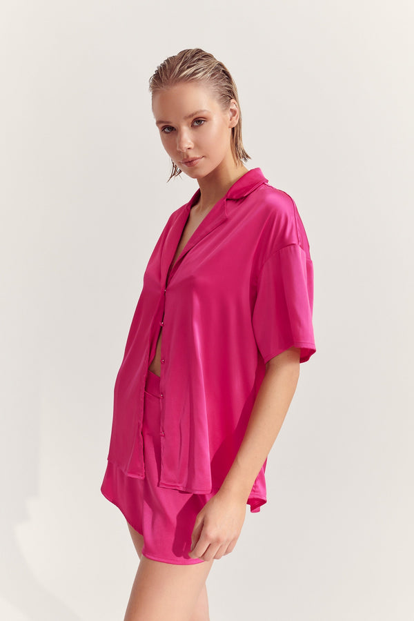 Celine Short Hot Pink Short - Kat the Label Lingerie Australia