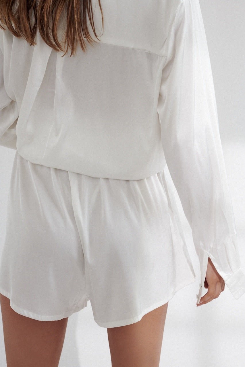 Celine Short Set Ivory Sleep - Kat the Label Lingerie Australia