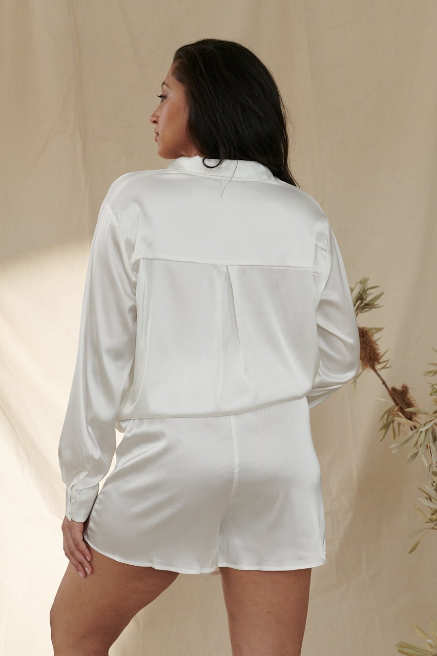 Celine Short Set Ivory Sleep - Kat the Label Lingerie Australia