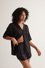 Celine Short Sleeve Short Set Black