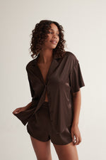 Celine Short Sleeve Short Set Espresso