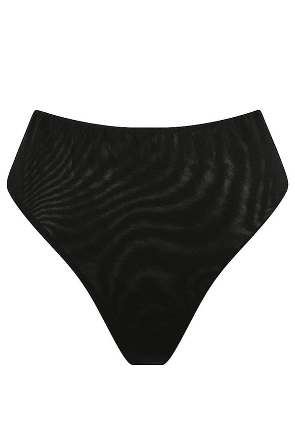 Corey High Waist Thong Black Underwear - Kat the Label Lingerie Australia