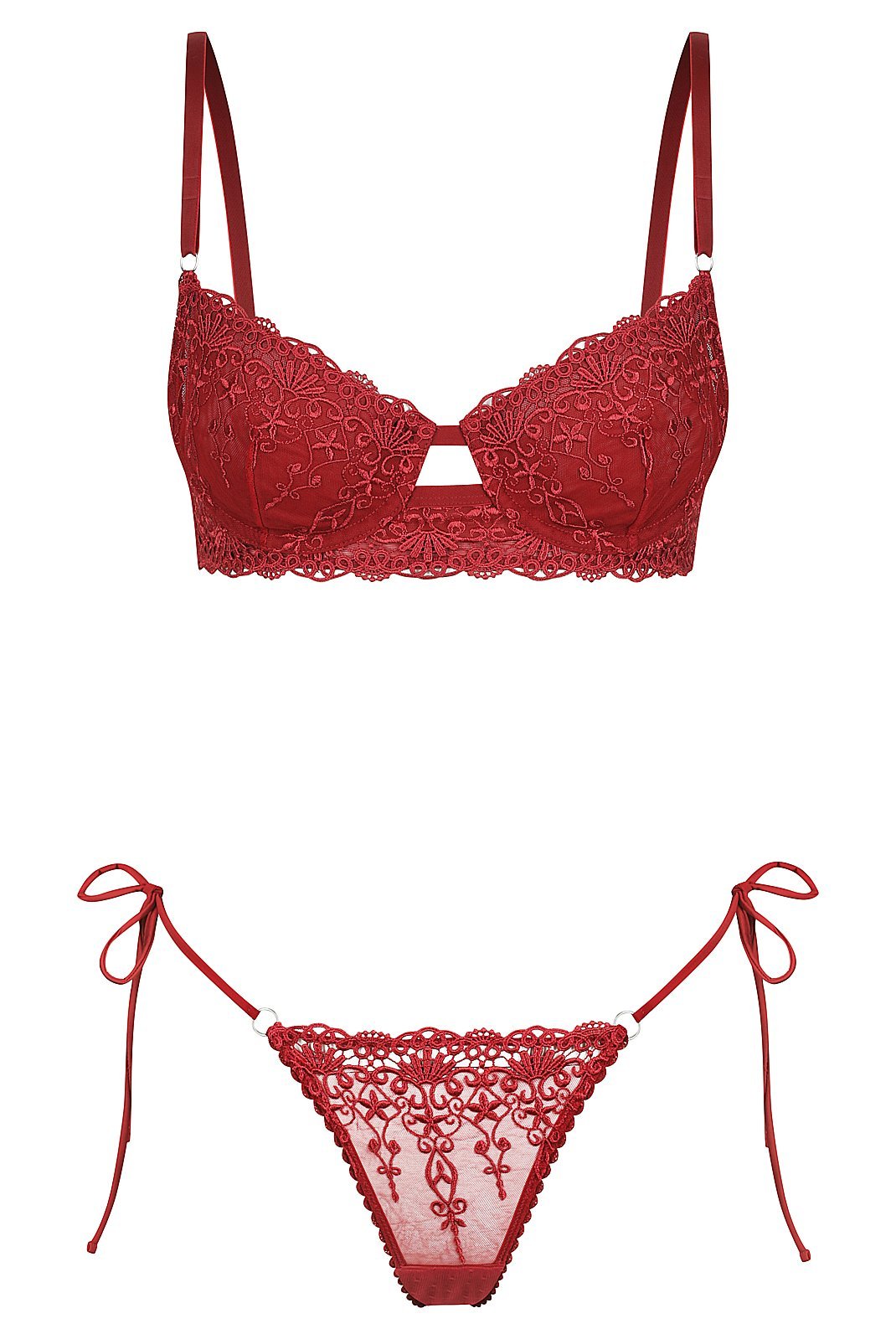 Dahlia Set Red Underwire - Kat the Label Lingerie Australia