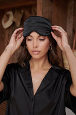 Daphne Satin Sleep Mask Black