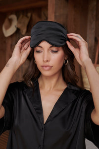 Daphne Satin Sleep Mask Black