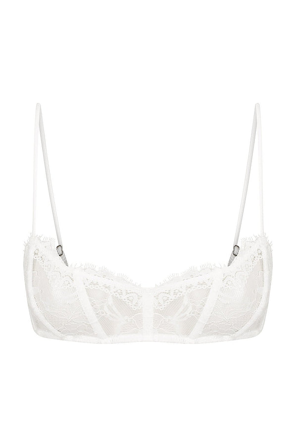 Demi Bralette White Underwire - Kat the Label Lingerie Australia