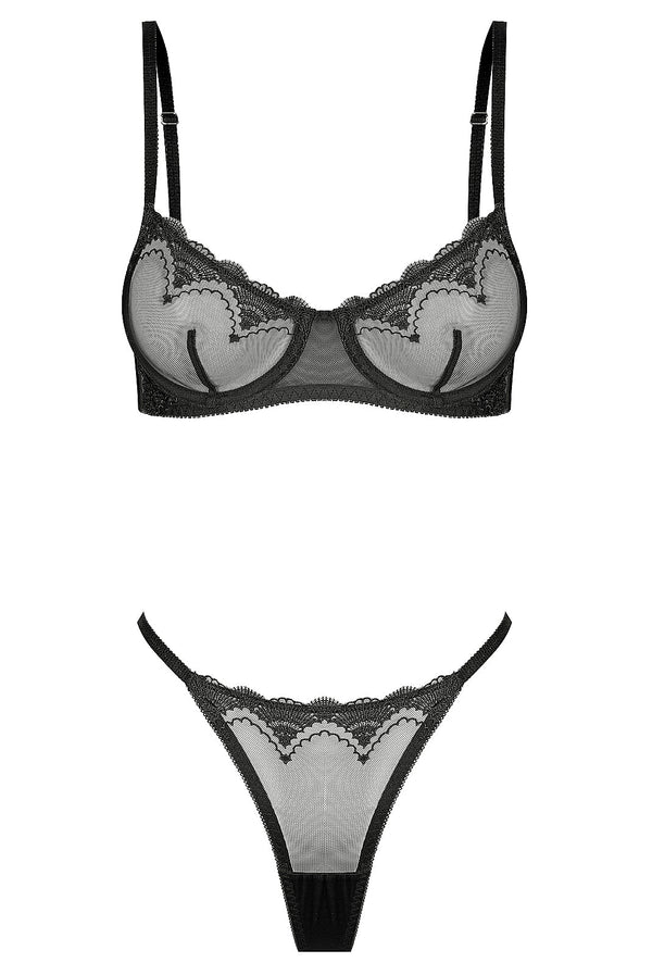 Eden Set Black Underwire - Kat the Label Lingerie Australia