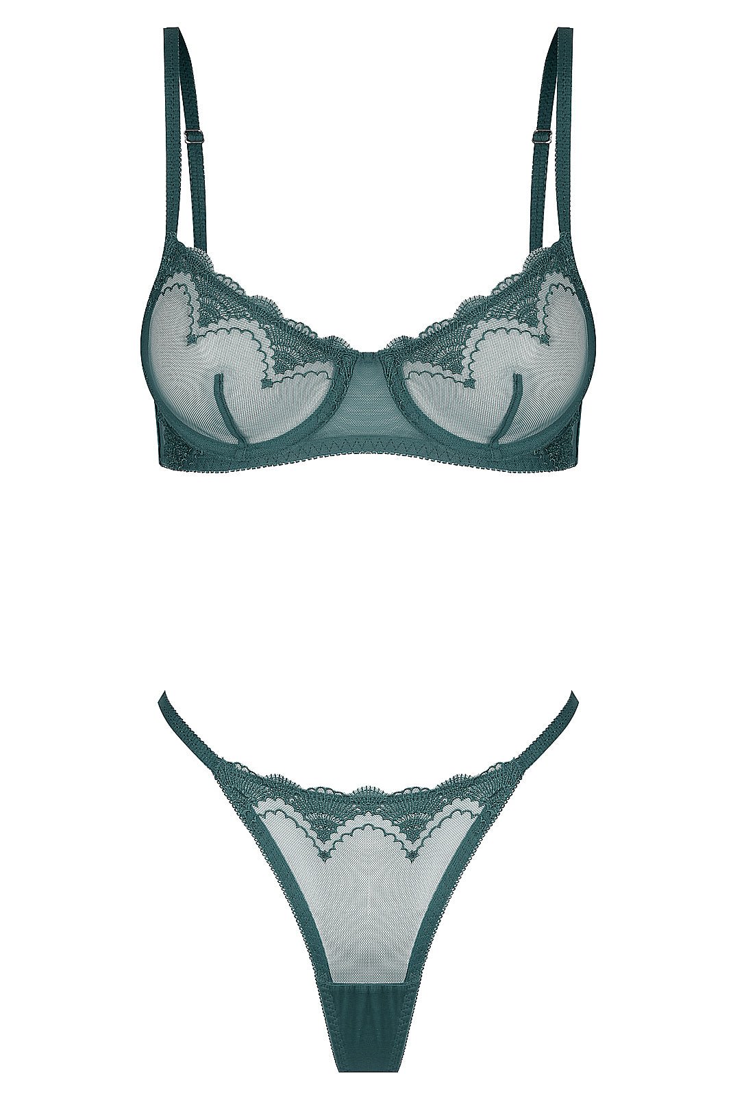 Eden Set Emerald Underwire - Kat the Label Lingerie Australia