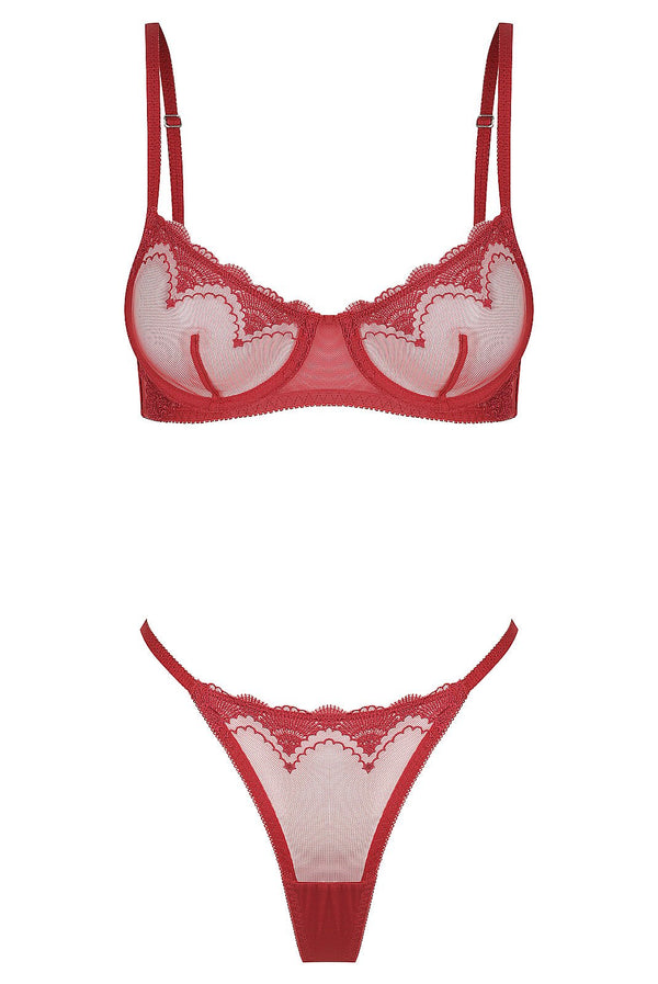 Eden Set Red Underwire - Kat the Label Lingerie Australia