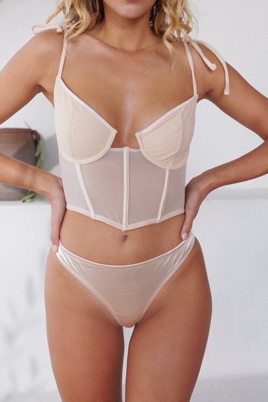 Femme Bustier Almond Bustier - Kat the Label Lingerie Australia