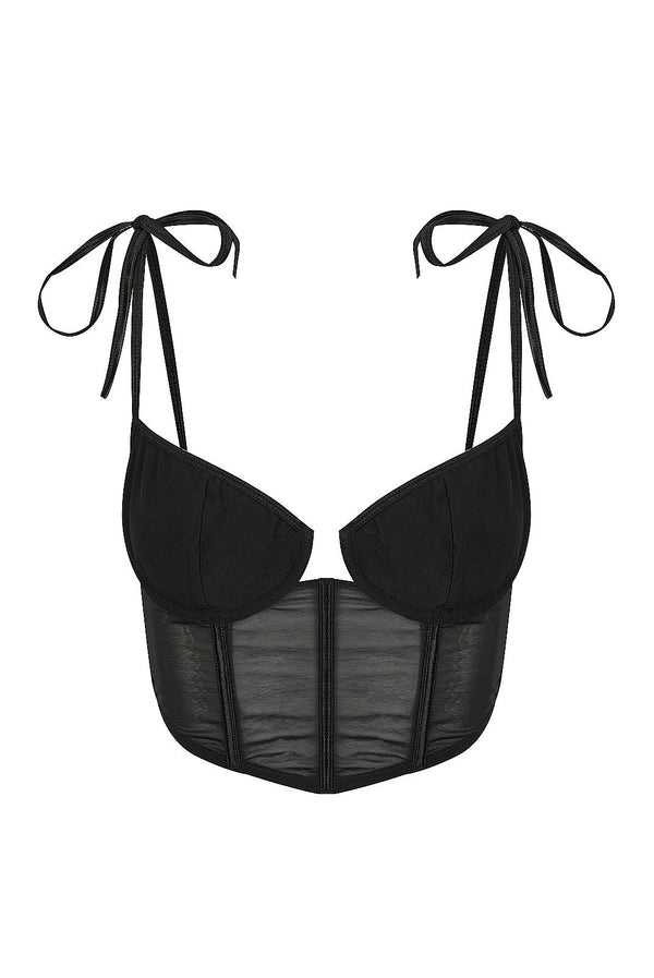 Femme Bustier Black Underwire - Kat the Label Lingerie Australia