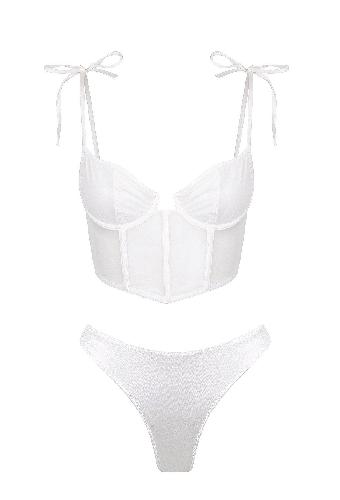Femme Set White Underwire - Kat the Label Lingerie Australia