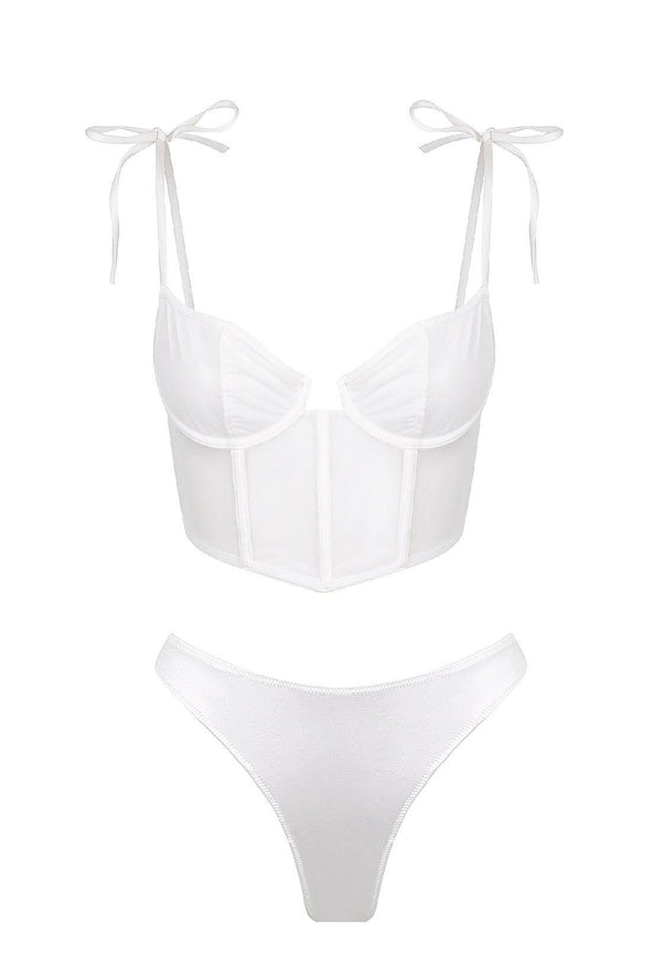 Femme Set White Underwire - Kat the Label Lingerie Australia
