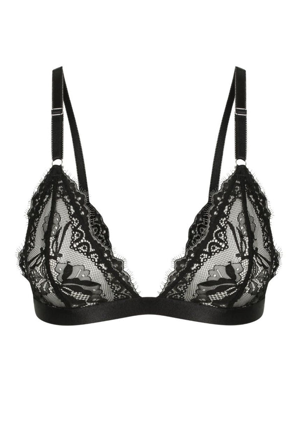 Fleur Bralette Black Underwire - Kat the Label Lingerie Australia