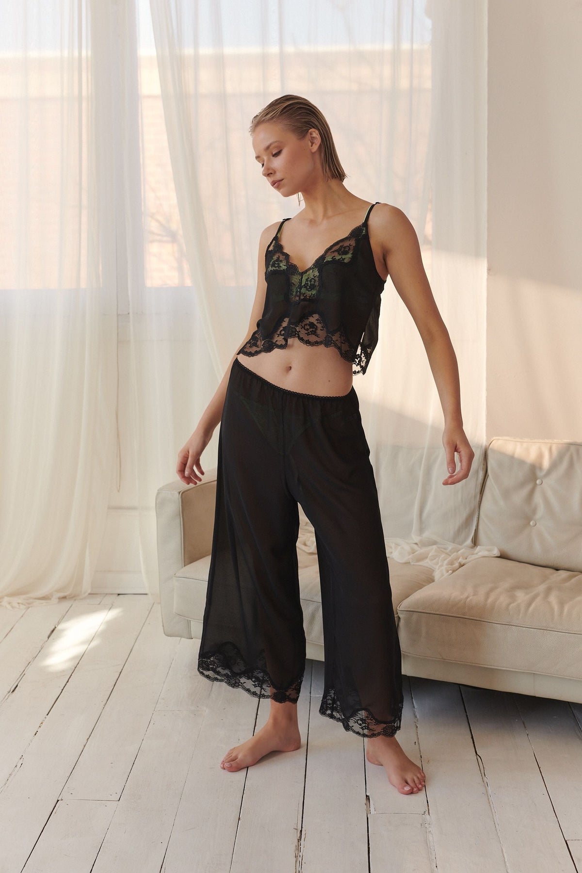 Harley Pant Black Short - Kat the Label Lingerie Australia