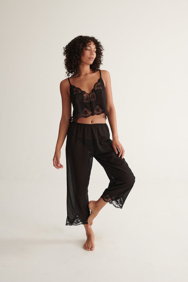 Harley Pant Set Black Sleep - Kat the Label Lingerie Australia