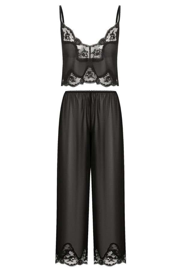 Harley Pant Set Black Sleep - Kat the Label Lingerie Australia
