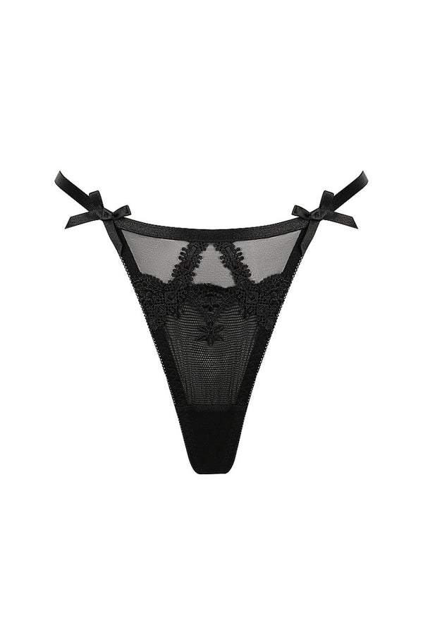 Harmony Thong Black Underwear - Kat the Label Lingerie Australia