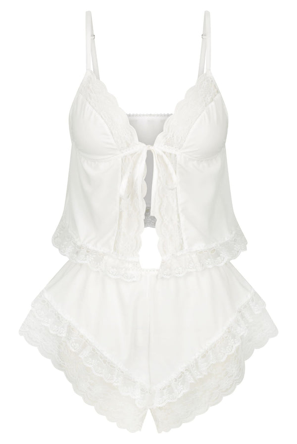 Harriet Set White Sleep - Kat the Label Lingerie Australia